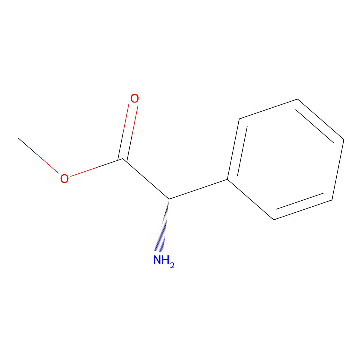 Methyl phenylglycinate, L- molecular structure, CAS 37760-98-8