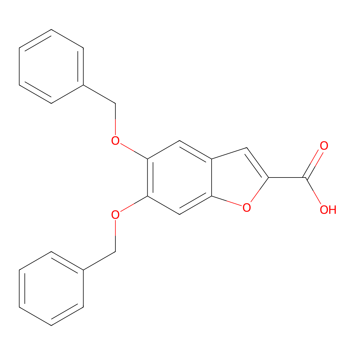 5,6-Dibenzyloxybenzofuran-2-carboxylic acid molecular structure, CAS 37761-71-0