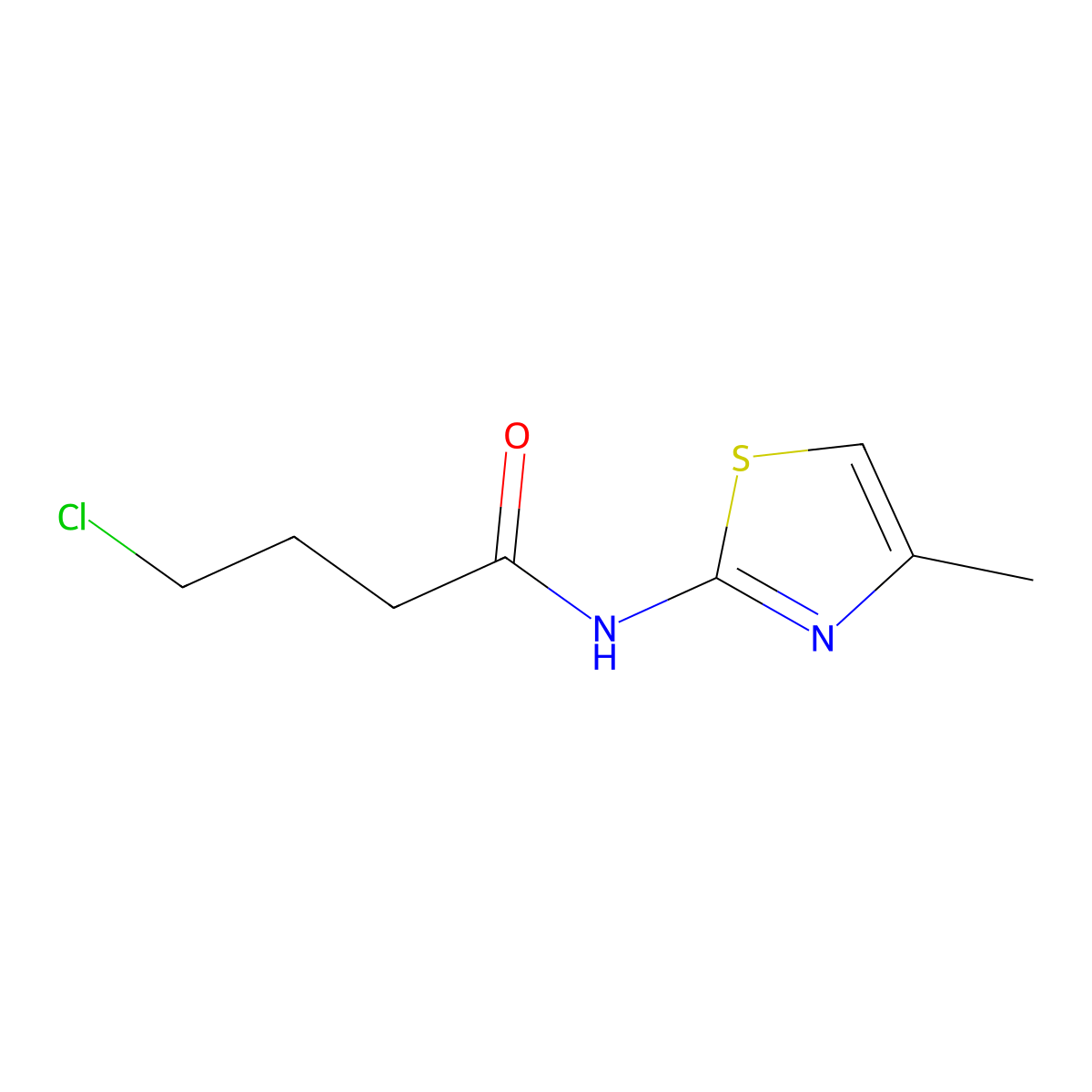 4-chloro-N-(4-methyl-1,3-thiazol-2-yl)butanamide molecular structure, CAS 37762-98-4