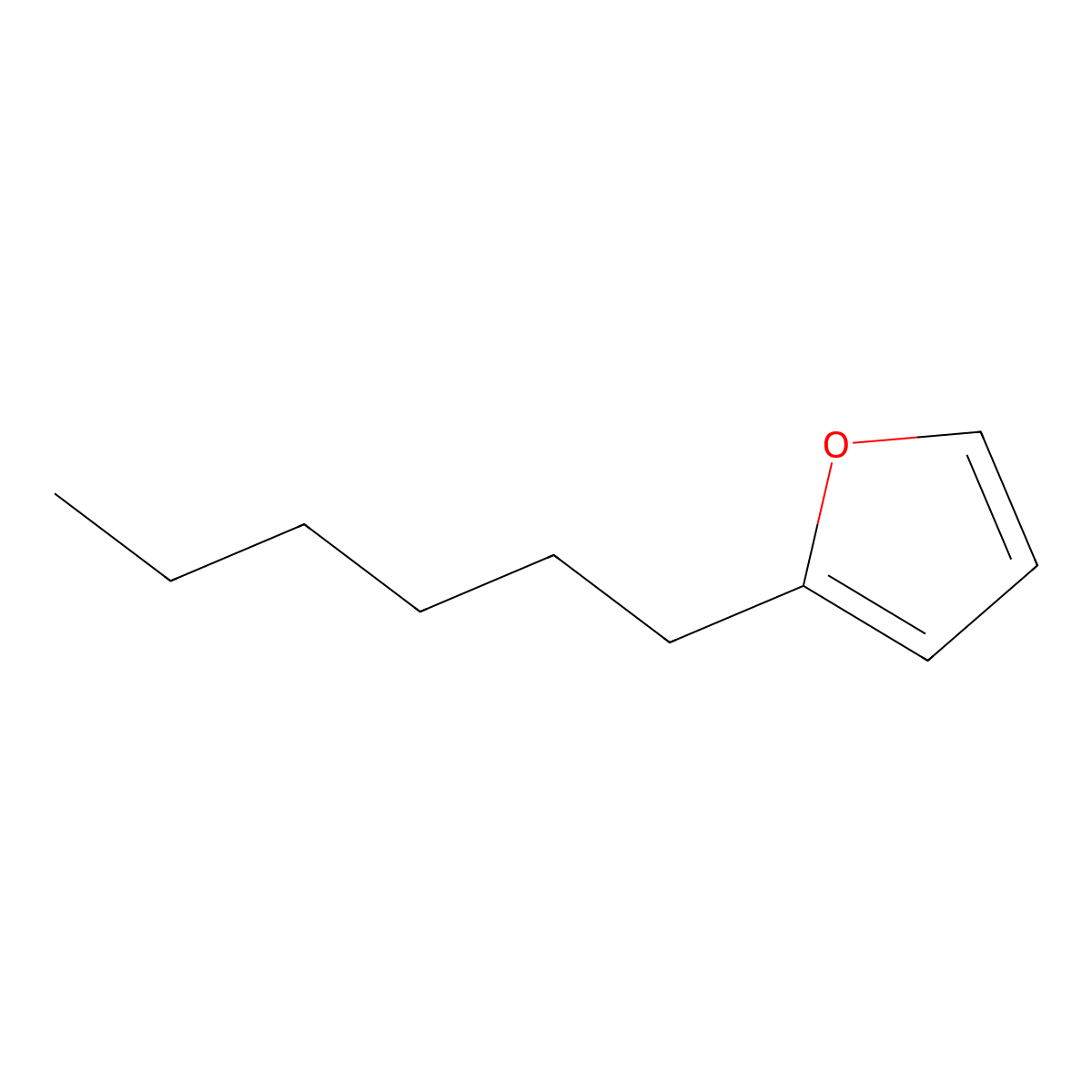 2-Hexylfuran molecular structure, CAS 3777-70-6