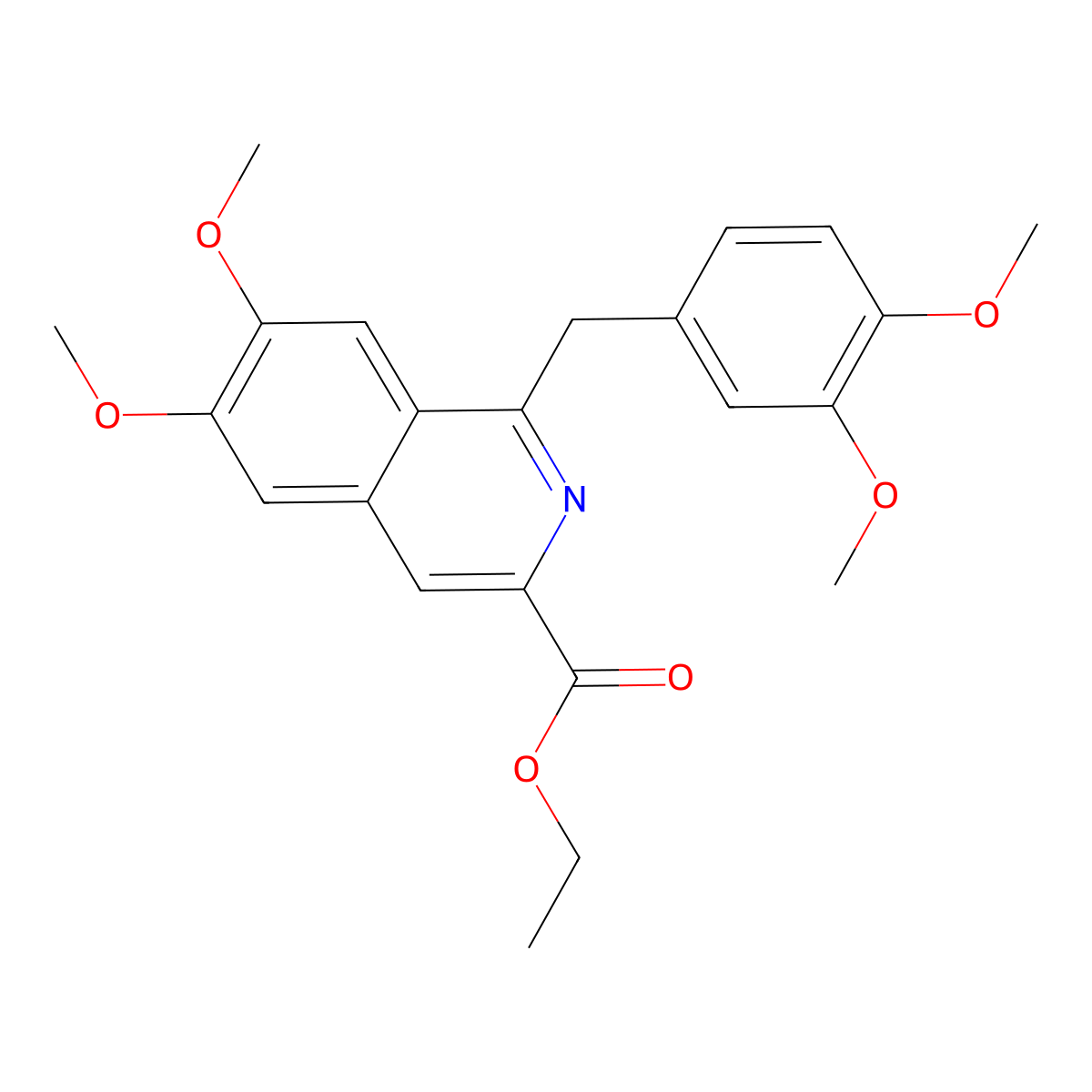Ethyl 1-[(3,4-dimethoxyphenyl)methyl]-6,7-dimethoxyisoquinoline-3-carboxylate molecular structure, CAS 377733-24-9