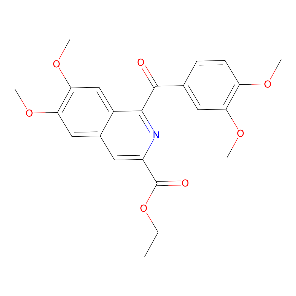 1-(3,4-Dimethoxybenzoyl)-3-ethoxycarbonyl-6,7-dimethoxyisoquinoline molecular structure, CAS 377733-25-0