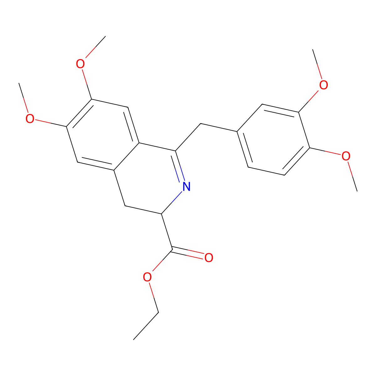 Ethyl 1-[(3,4-dimethoxyphenyl)methyl]-6,7-dimethoxy-3,4-dihydroisoquinoline-3-carboxylate molecular structure, CAS 377733-28-3