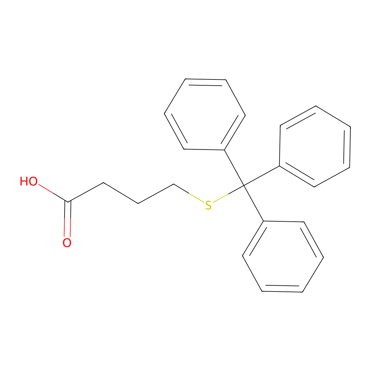Butanoic acid, 4-[(triphenylmethyl)thio]- molecular structure, CAS 377733-71-6