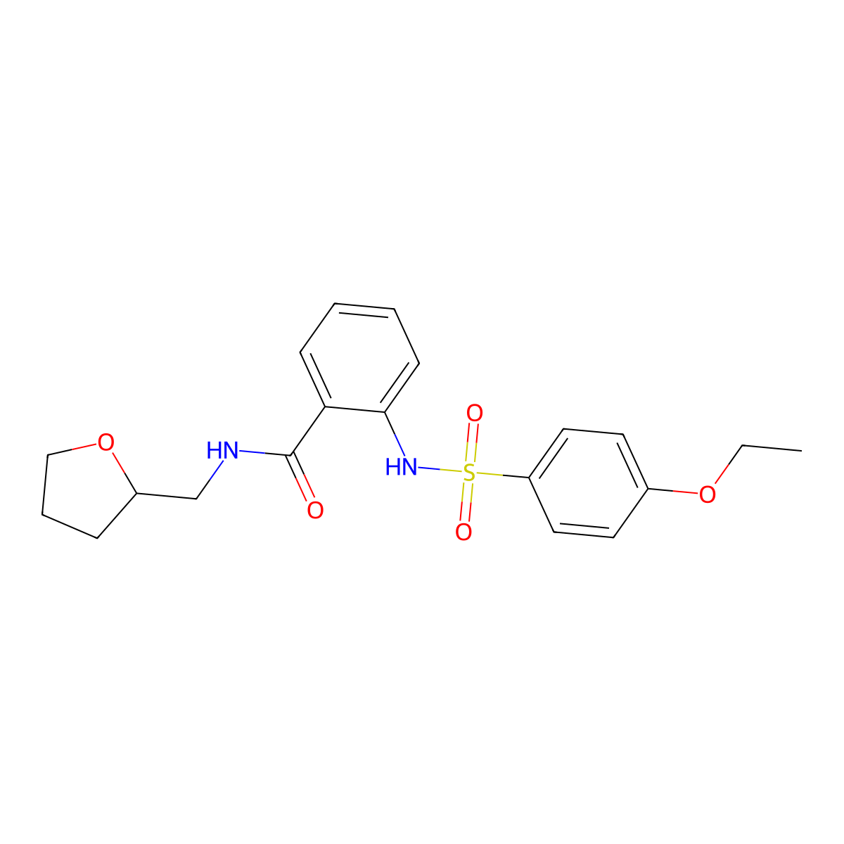 2-[(4-ethoxyphenyl)sulfonylamino]-N-(oxolan-2-ylmethyl)benzamide molecular structure, CAS 377756-79-1