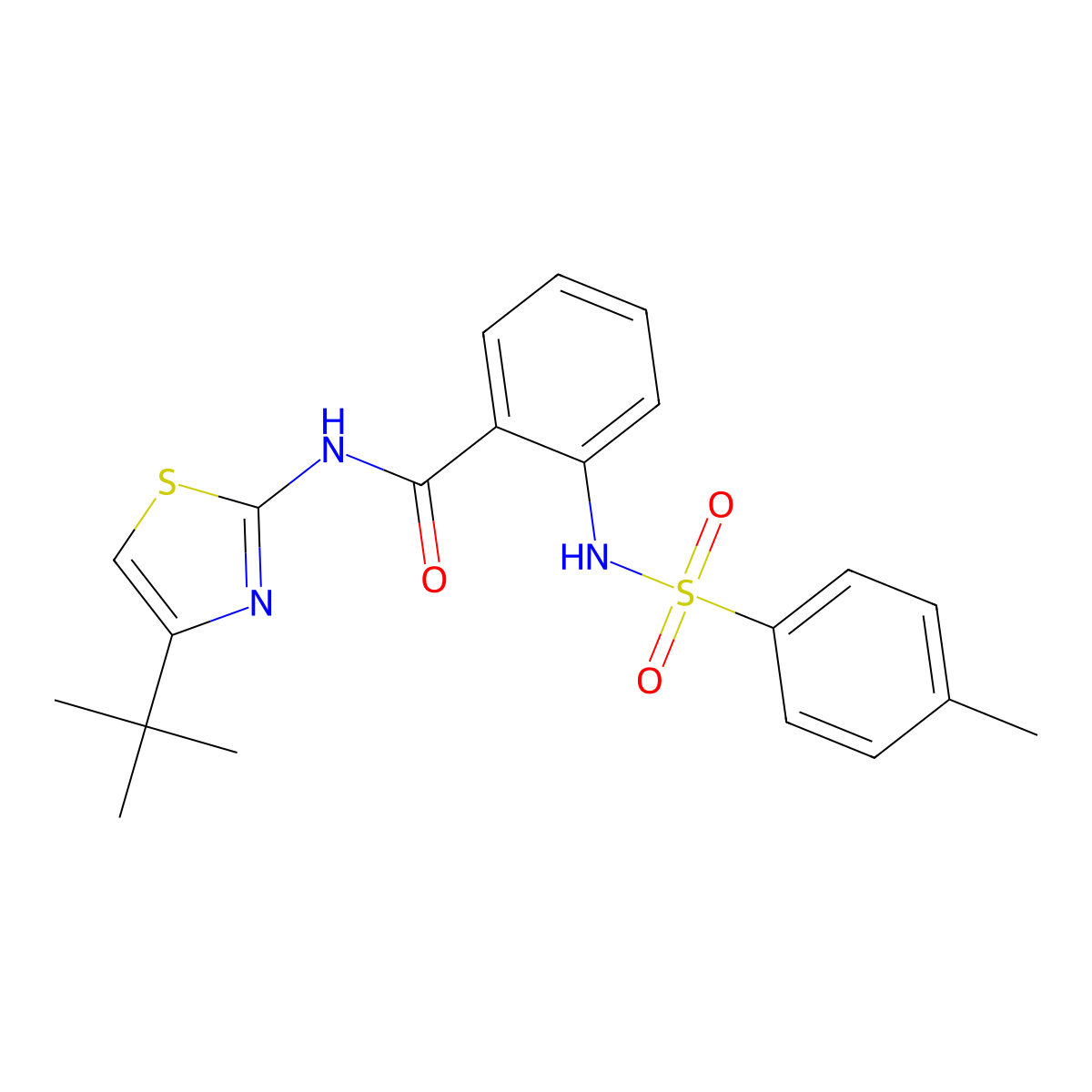 N-(4-tert-butyl-1,3-thiazol-2-yl)-2-(4-methylbenzenesulfonamido)benzamide molecular structure, CAS 377757-11-4