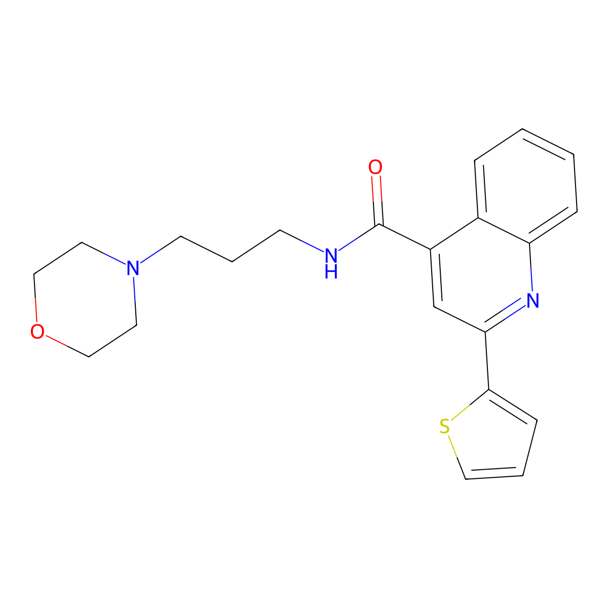 N-[3-(morpholin-4-yl)propyl]-2-(thiophen-2-yl)quinoline-4-carboxamide molecular structure, CAS 377757-62-5