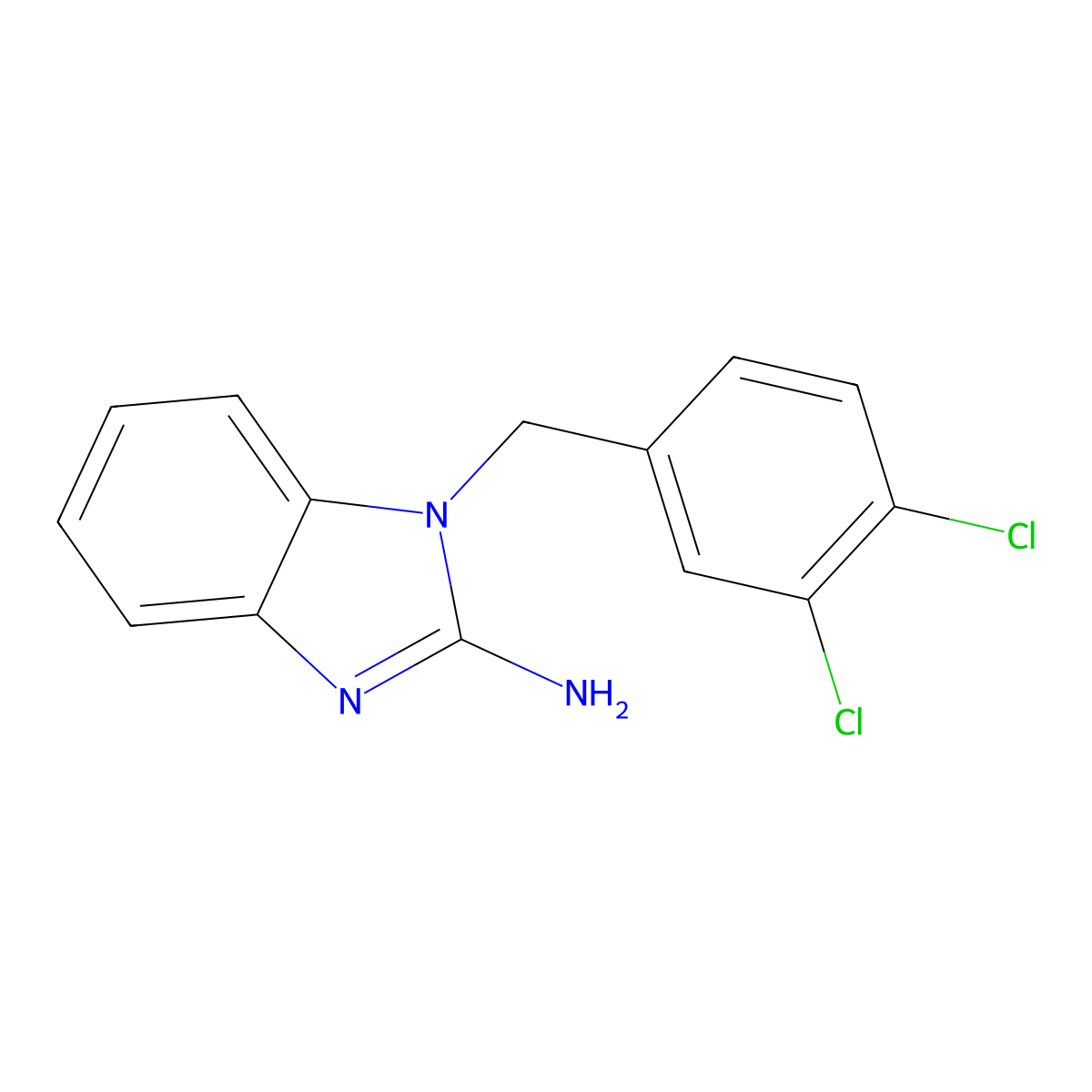 1-(3,4-dichlorobenzyl)-1H-benzimidazol-2-amine molecular structure, CAS 377760-19-5