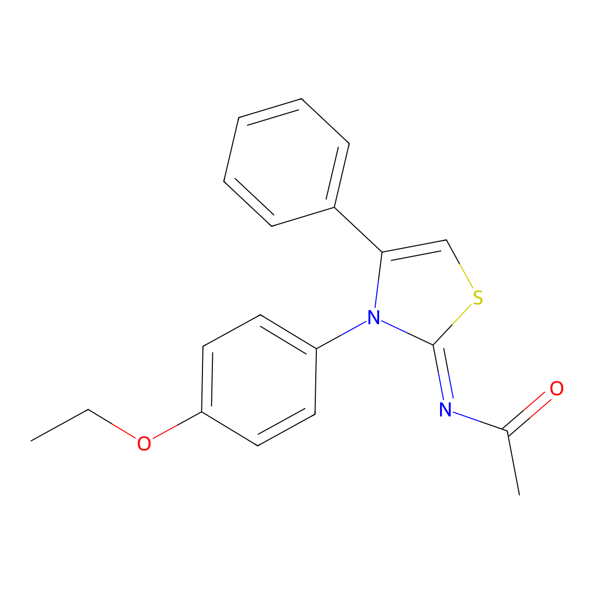 (Z)-N-(3-(4-ethoxyphenyl)-4-phenylthiazol-2(3H)-ylidene)acetamide molecular structure, CAS 377760-60-6