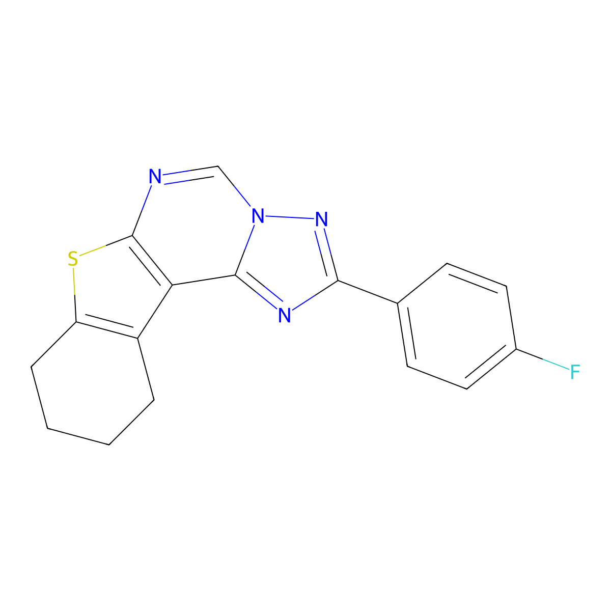 2-(4-Fluorophenyl)-8,9,10,11-tetrahydro[1]benzothieno[3,2-e][1,2,4]triazolo[1,5-c]pyrimidine molecular structure, CAS 377761-68-7