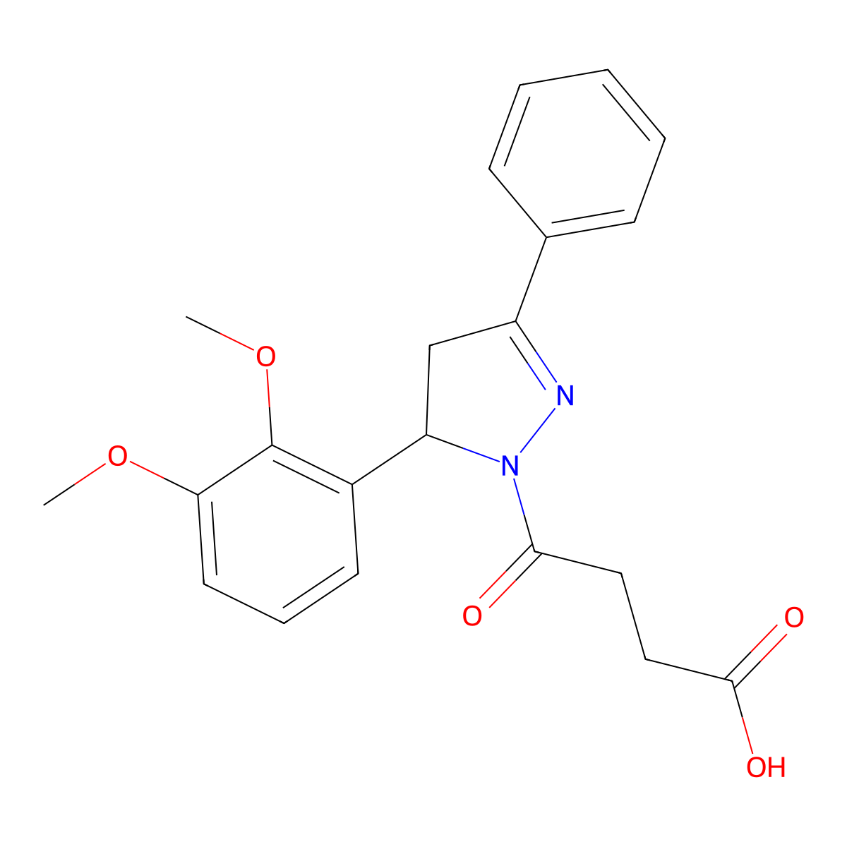 4-(5-(2,3-dimethoxyphenyl)-3-phenyl-4,5-dihydro-1H-pyrazol-1-yl)-4-oxobutanoic acid molecular structure, CAS 377761-78-9