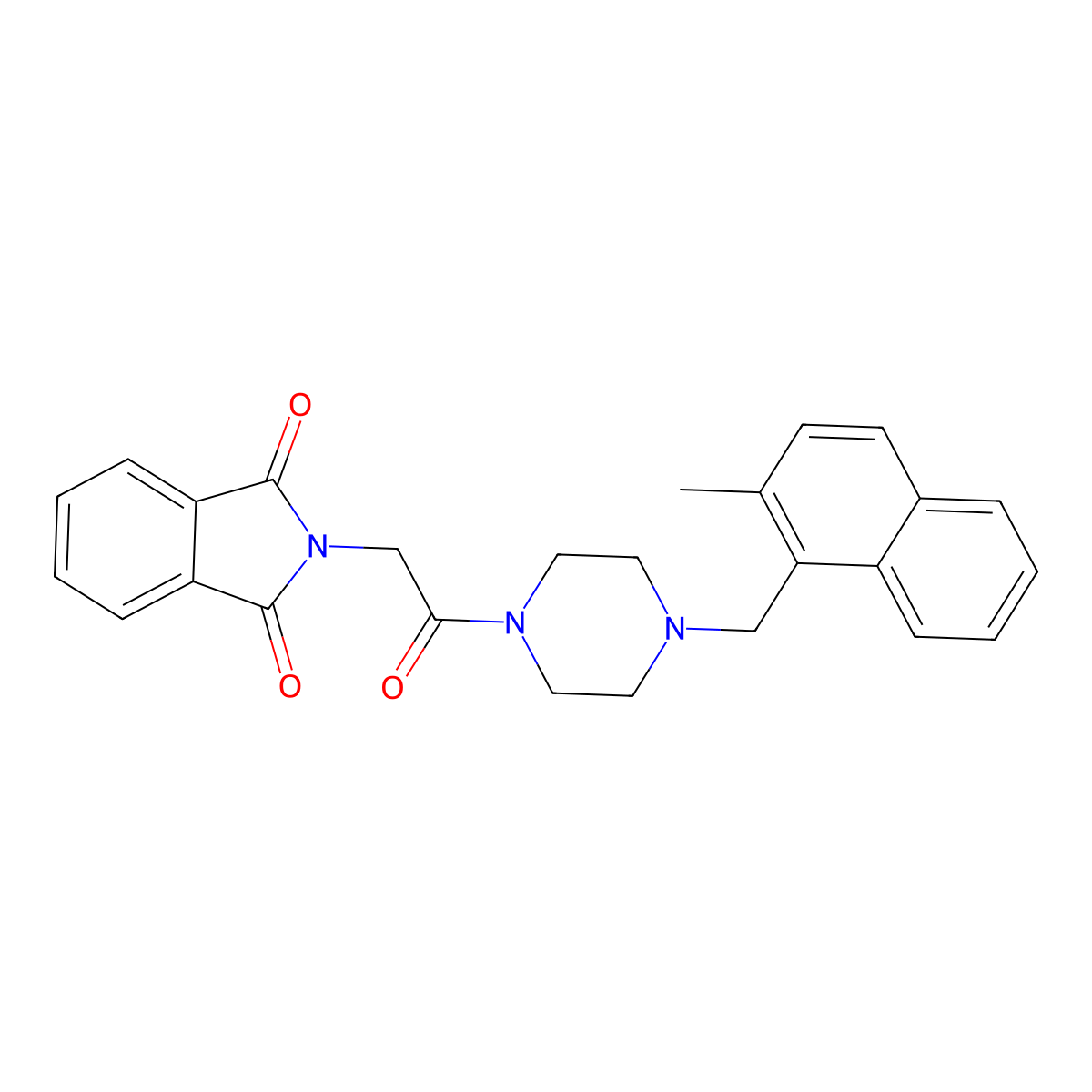 2-(2-{4-[(2-methylnaphthalen-1-yl)methyl]piperazin-1-yl}-2-oxoethyl)-2,3-dihydro-1H-isoindole-1,3-dione molecular structure, CAS 377761-96-1