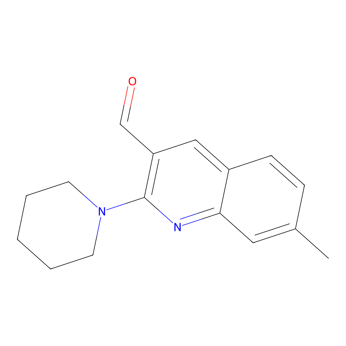 7-Methyl-2-piperidin-1-ylquinoline-3-carbaldehyde molecular structure, CAS 377765-19-0