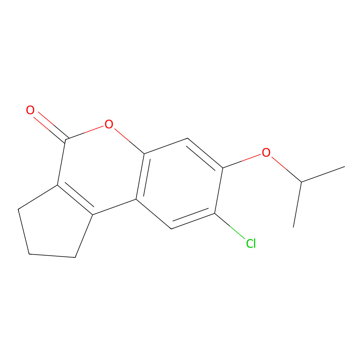 8-chloro-7-propan-2-yloxy-2,3-dihydro-1H-cyclopenta[c][1]benzopyran-4-one molecular structure, CAS 377765-66-7