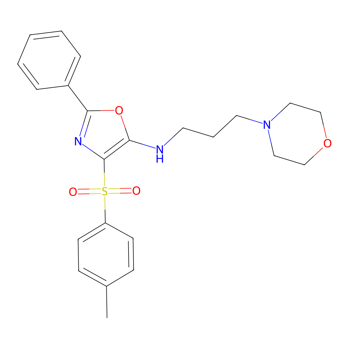 4-(4-methylphenyl)sulfonyl-N-(3-morpholin-4-ylpropyl)-2-phenyl-1,3-oxazol-5-amine molecular structure, CAS 377766-03-5