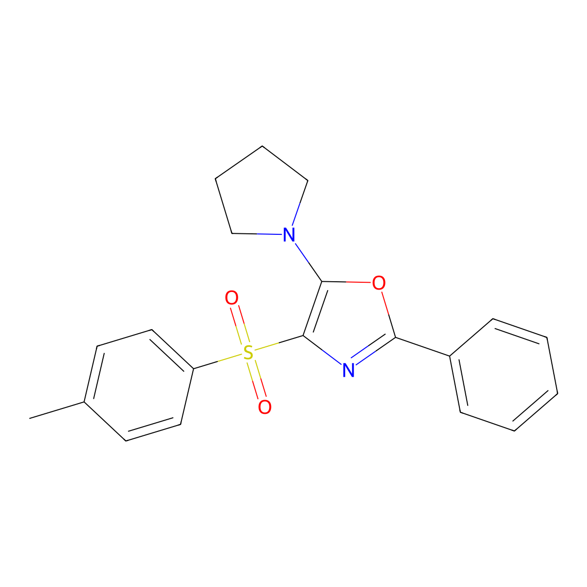 4-(4-Methylbenzenesulfonyl)-2-phenyl-5-(pyrrolidin-1-yl)-1,3-oxazole molecular structure, CAS 377766-05-7