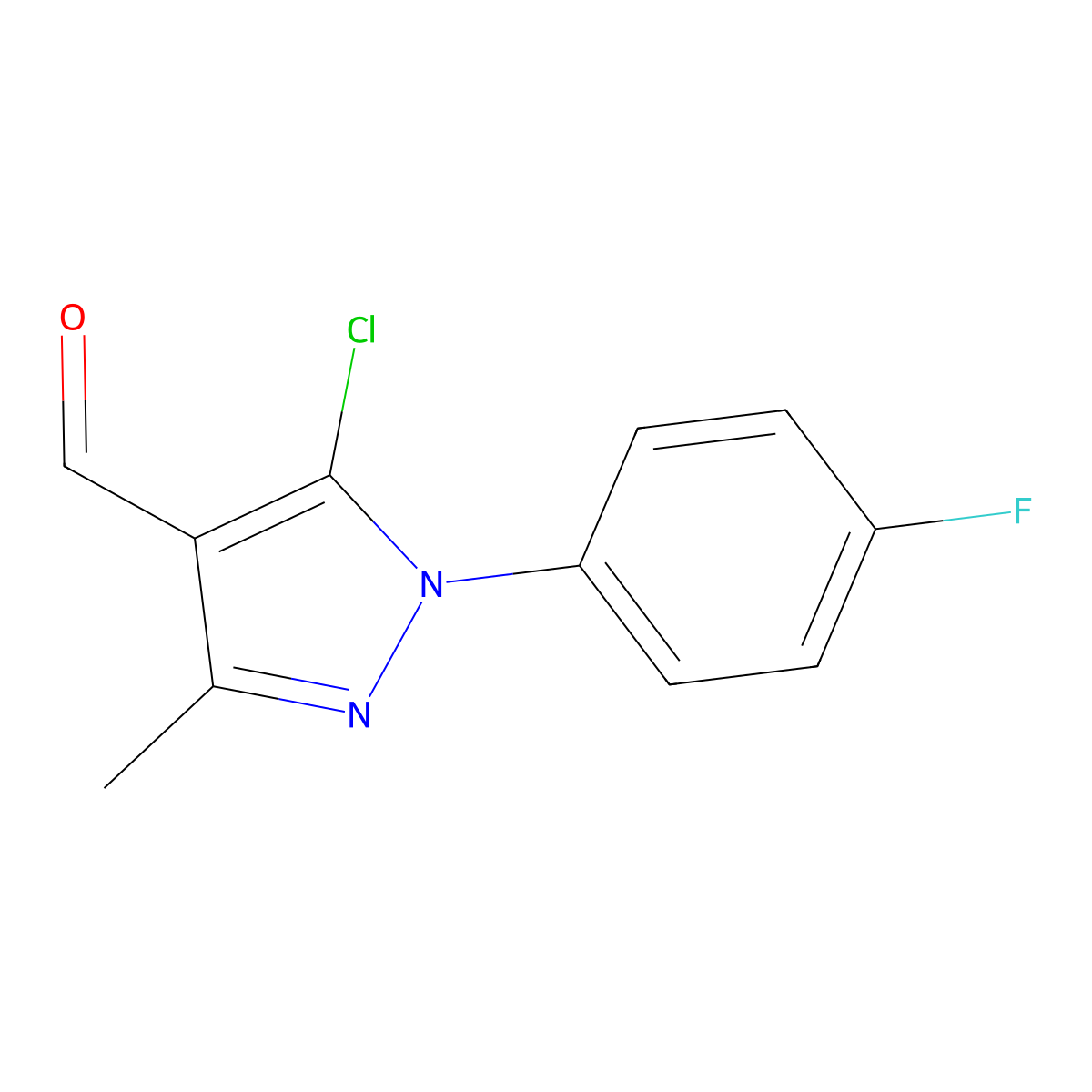 5-chloro-1-(4-fluorophenyl)-3-methyl-1H-pyrazole-4-carbaldehyde molecular structure, CAS 377767-11-8
