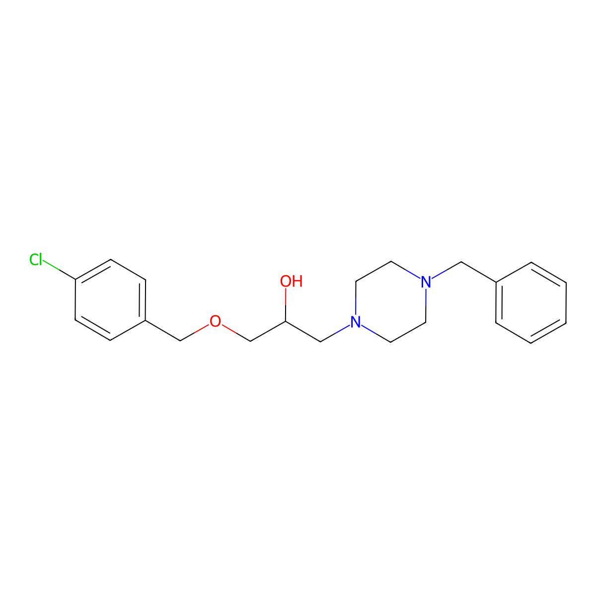 1-(4-Benzylpiperazin-1-yl)-3-[(4-chlorophenyl)methoxy]propan-2-ol molecular structure, CAS 377767-90-3