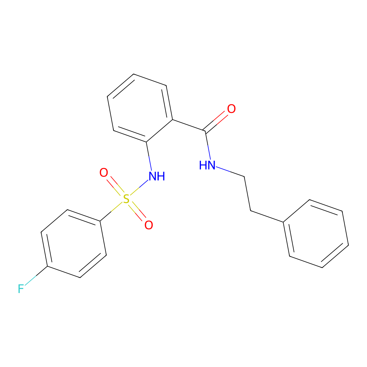 2-{[(4-fluorophenyl)sulfonyl]amino}-N-(2-phenylethyl)benzamide molecular structure, CAS 377768-52-0