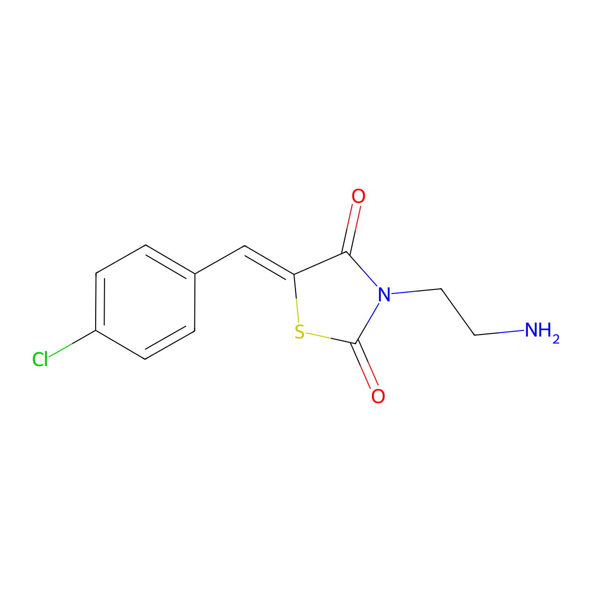 3-(2-Aminoethyl)-5-[(4-chlorophenyl)methylidene]-1,3-thiazolidine-2,4-dione molecular structure, CAS 377769-33-0