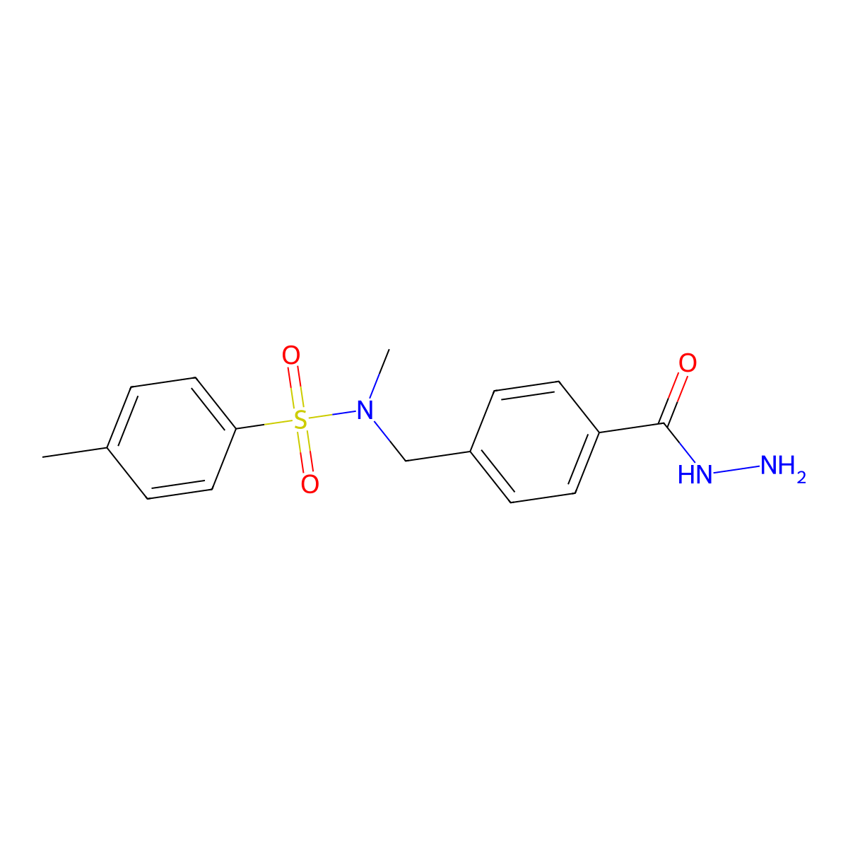 N-{[4-(hydrazinecarbonyl)phenyl]methyl}-N,4-dimethylbenzene-1-sulfonamide molecular structure, CAS 377769-39-6