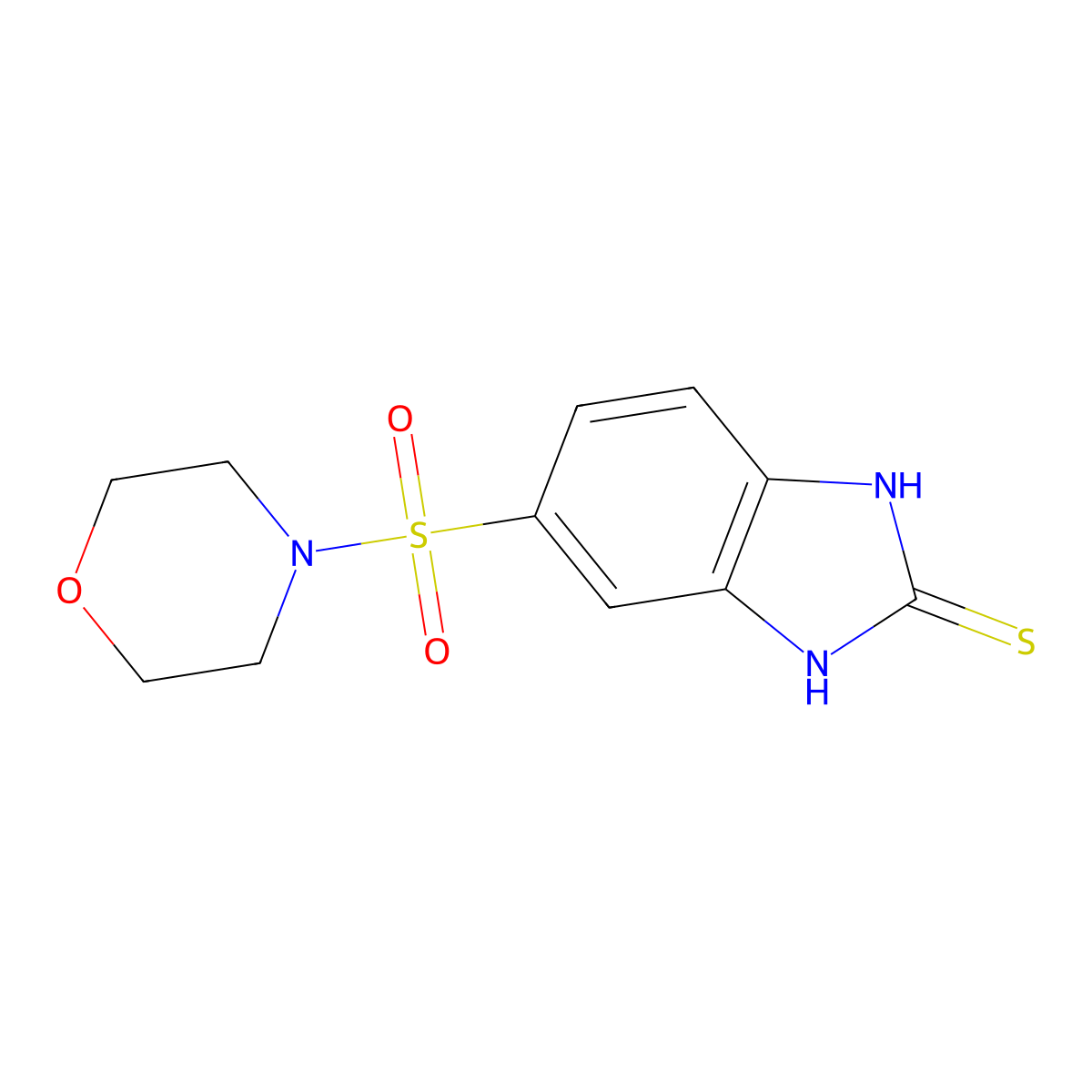 5-(morpholine-4-sulfonyl)-1H-1,3-benzodiazole-2-thiol molecular structure, CAS 377769-41-0