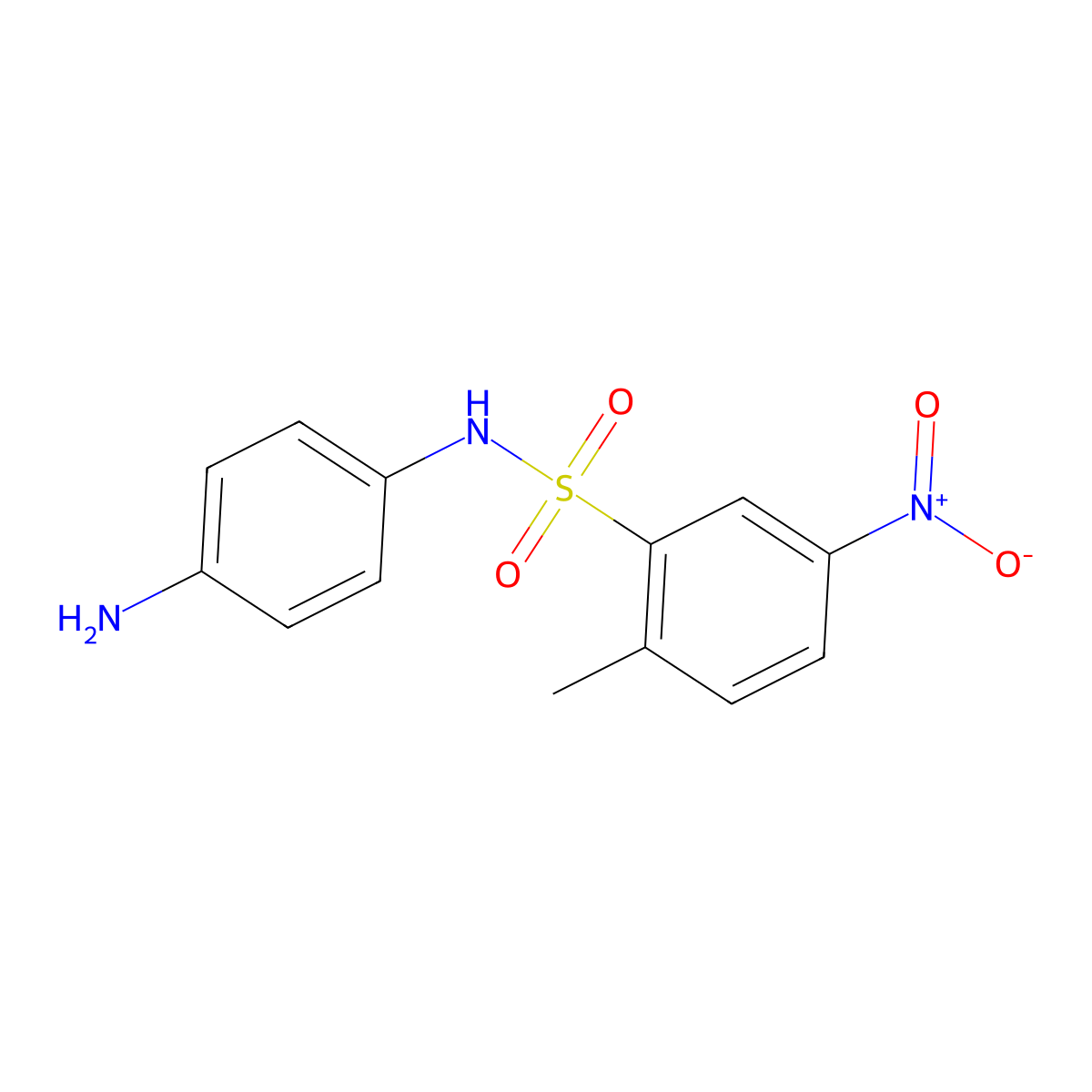 N-(4-aminophenyl)-2-methyl-5-nitrobenzene-1-sulfonamide molecular structure, CAS 377769-52-3