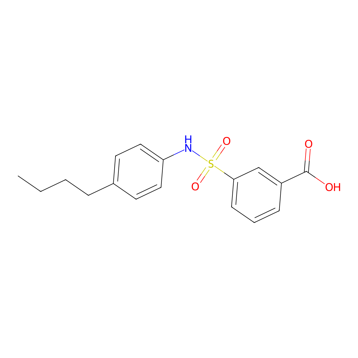 3-[(4-Butylphenyl)sulfamoyl]benzoic acid molecular structure, CAS 377769-55-6