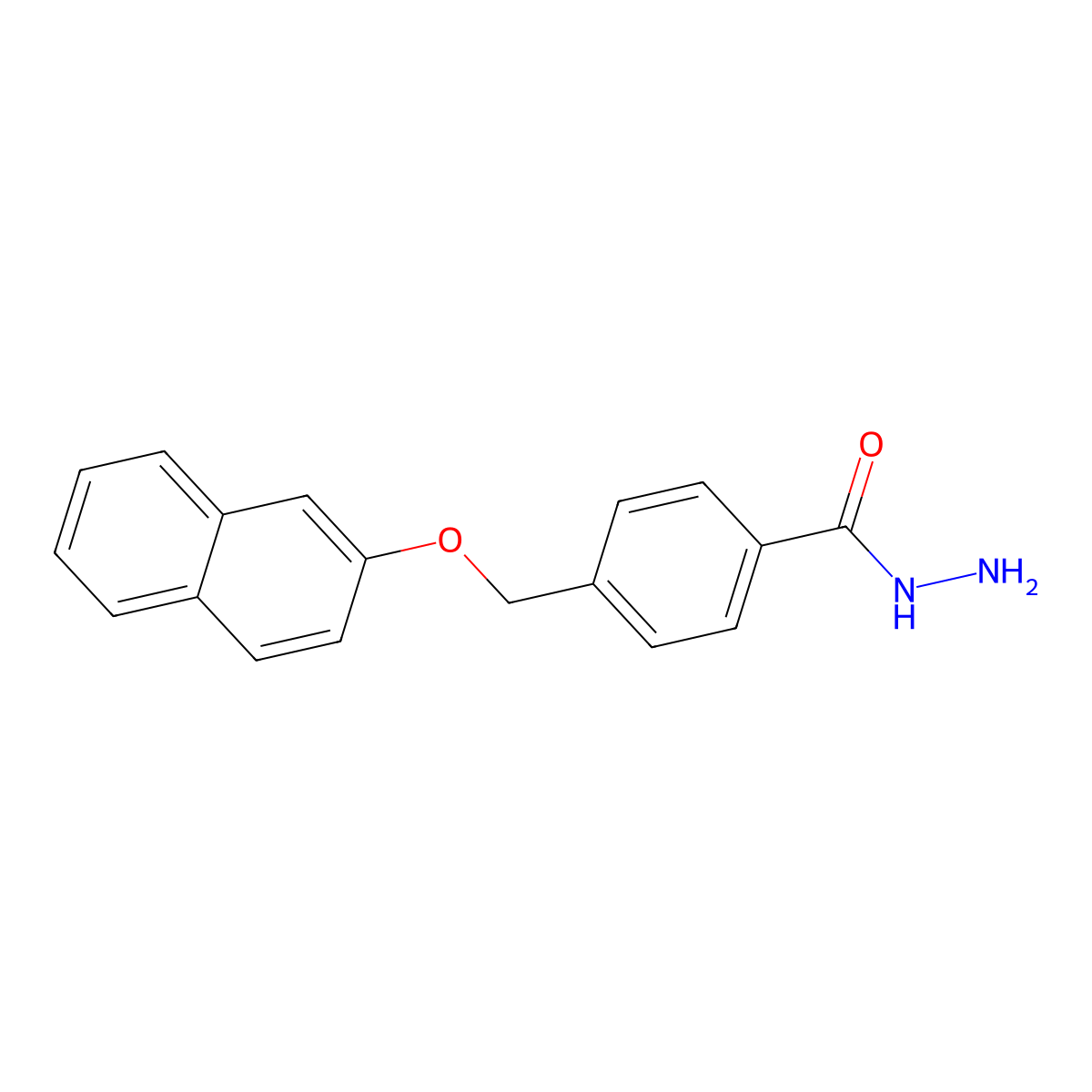 4-[(Naphthalen-2-yloxy)methyl]benzohydrazide molecular structure, CAS 377769-56-7