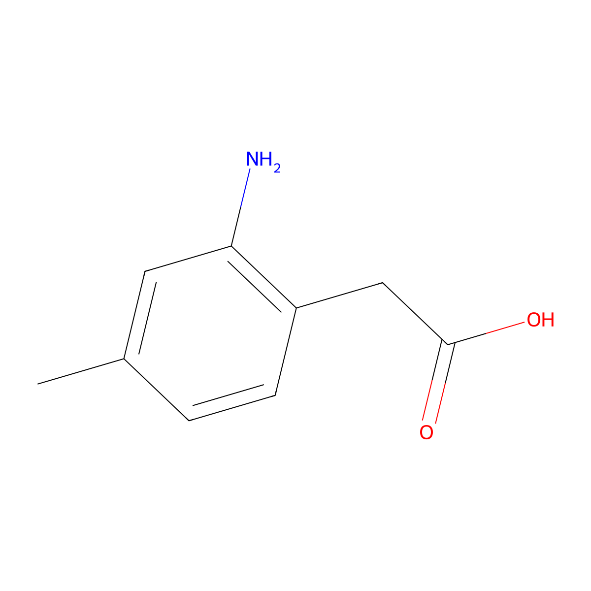 2-(2-Amino-4-methylphenyl)acetic acid molecular structure, CAS 37777-64-3