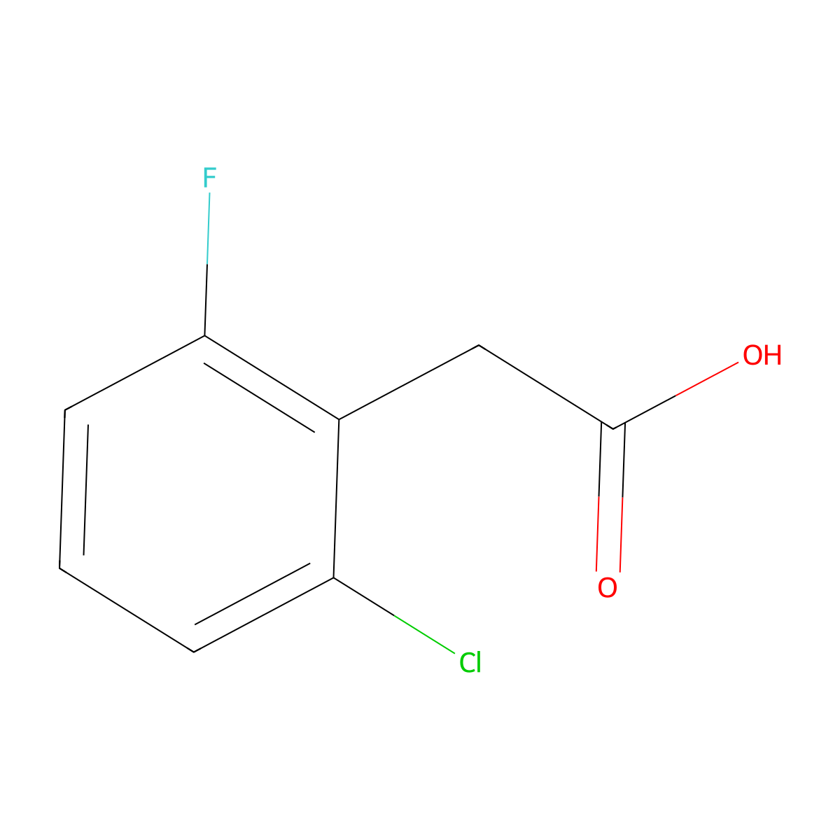 2-Chloro-6-fluorophenylacetic acid molecular structure, CAS 37777-76-7