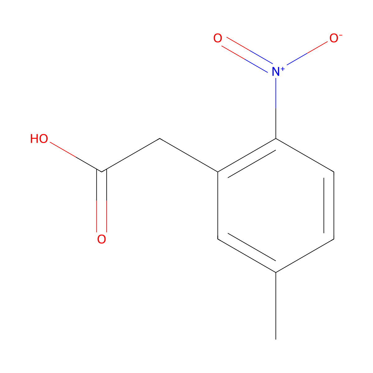 2-(5-Methyl-2-nitrophenyl)acetic acid molecular structure, CAS 37777-81-4