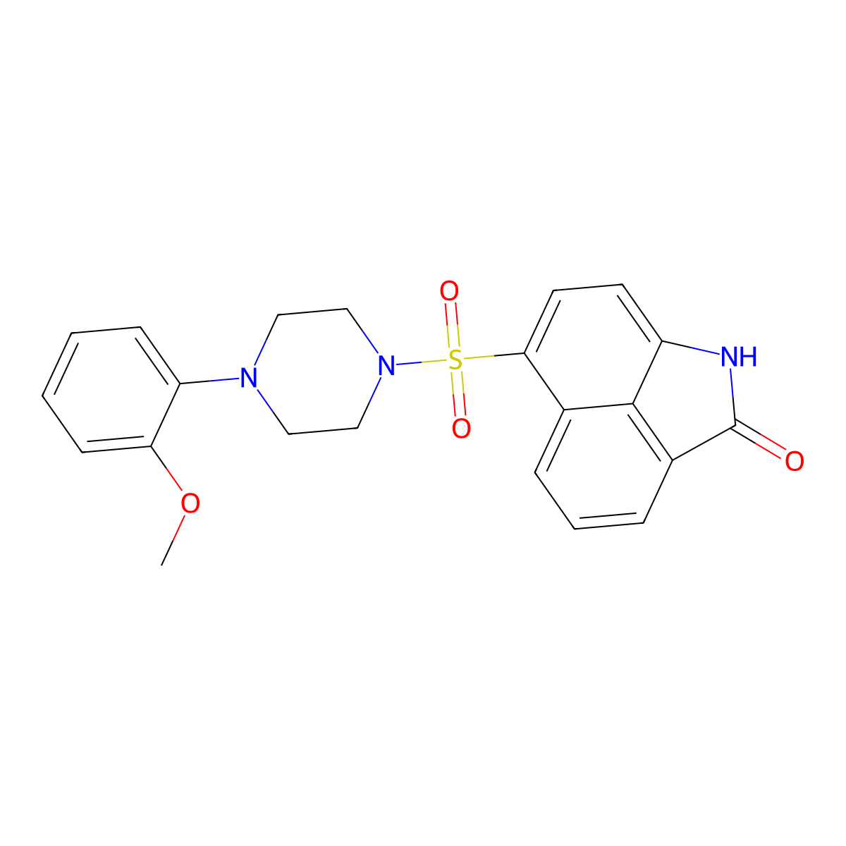 6-((4-(2-methoxyphenyl)piperazin-1-yl)sulfonyl)benzo[cd]indol-2(1H)-one molecular structure, CAS 377770-30-4
