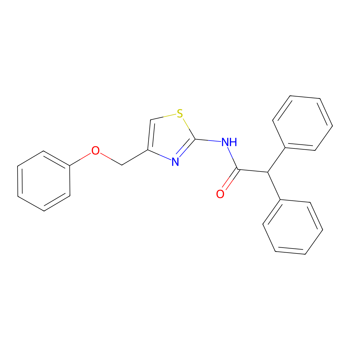 N-[4-(phenoxymethyl)-1,3-thiazol-2-yl]-2,2-diphenylacetamide molecular structure, CAS 377770-49-5