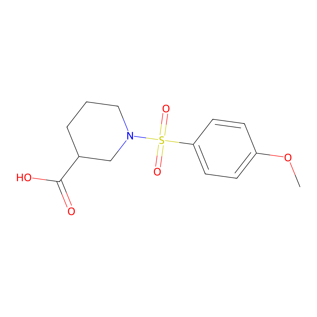 1-[(4-Methoxyphenyl)sulfonyl]piperidine-3-carboxylic acid molecular structure, CAS 377770-58-6
