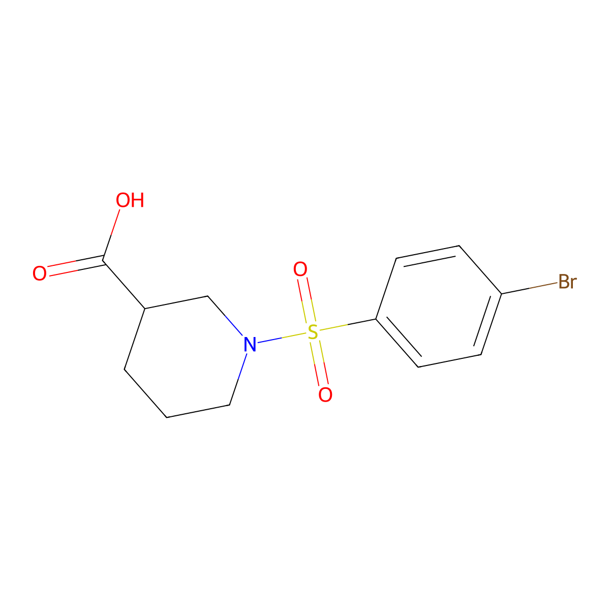 1-(4-Bromobenzenesulfonyl)piperidine-3-carboxylic acid molecular structure, CAS 377772-91-3