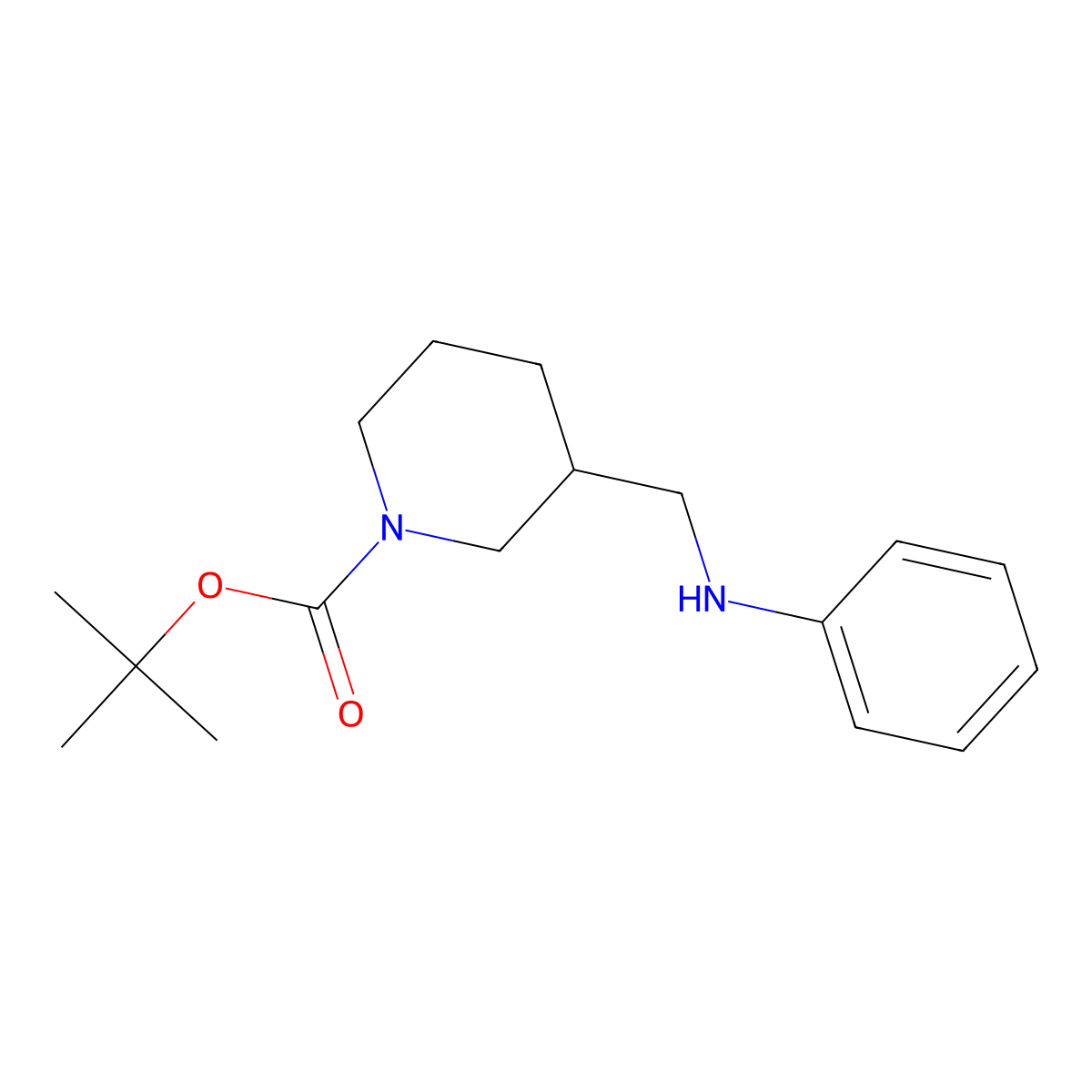 (R)-N-(1-Boc-piperidin-3-ylmethyl)-aniline molecular structure, CAS 377780-07-9