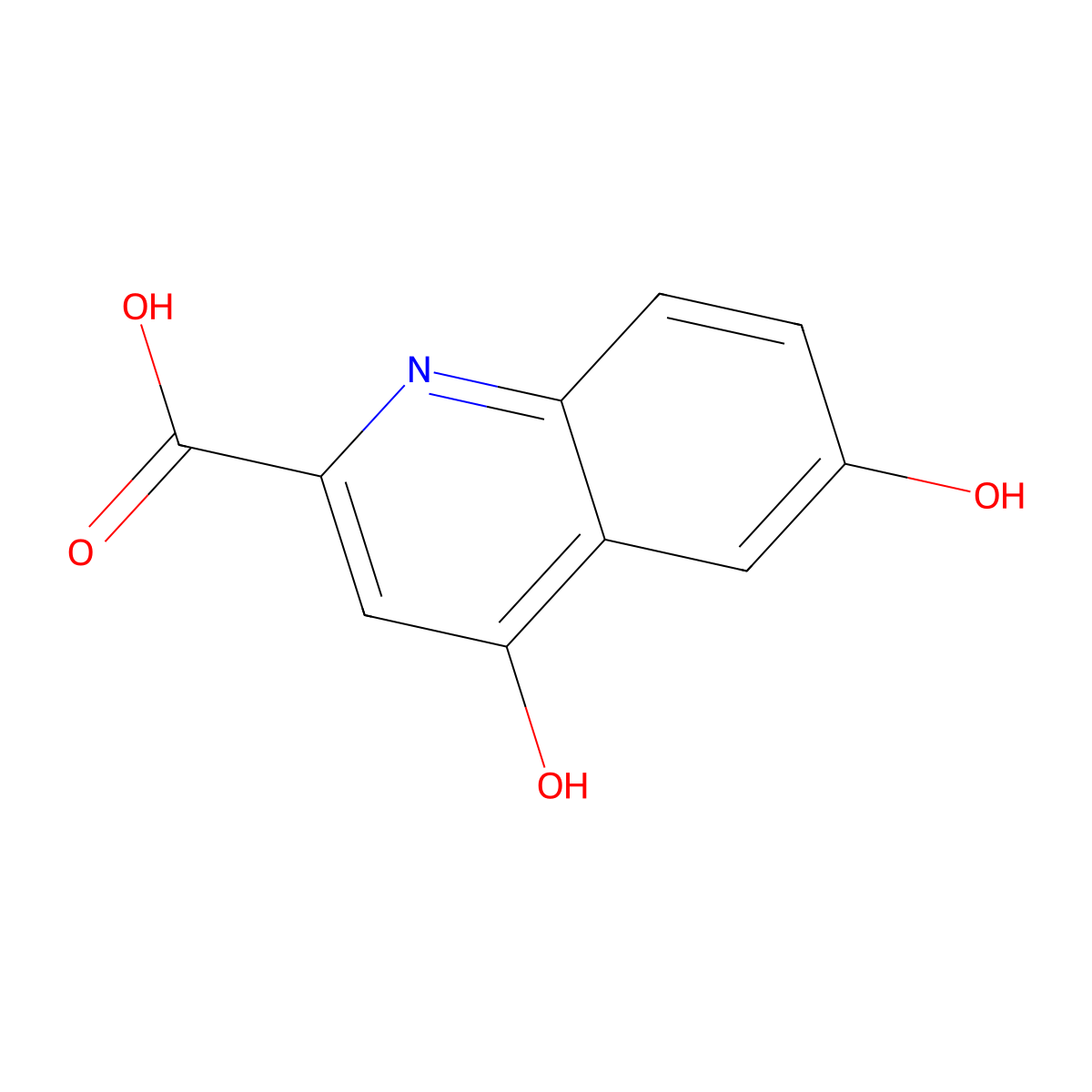 4,6-Dihydroxy-2-quinolinecarboxylic acid molecular structure, CAS 3778-29-8