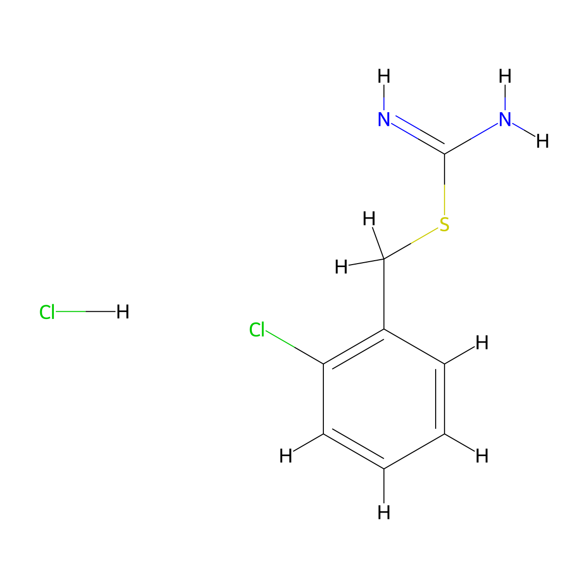 Pseudourea, 2-(2-chlorobenzyl)-2-thio-, hydrochloride molecular structure, CAS 3778-85-6