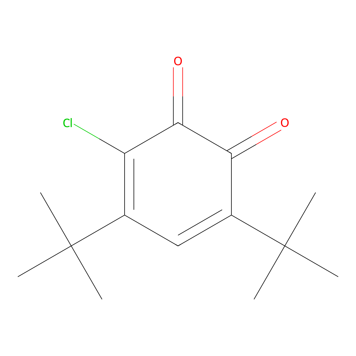 4,6-Di-tert-butyl-3-chlorobenzo-1,2-quinone molecular structure, CAS 37780-09-9
