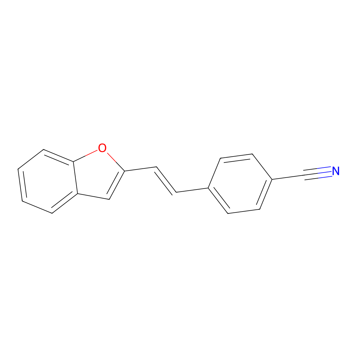 Benzonitrile, 4-[2-(2-benzofuranyl)ethenyl]- molecular structure, CAS 37780-79-3