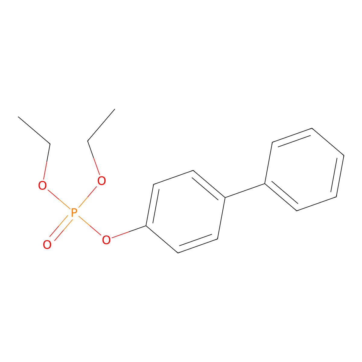 [1,1'-Biphenyl]-4-yl diethyl phosphate molecular structure, CAS 37782-03-9