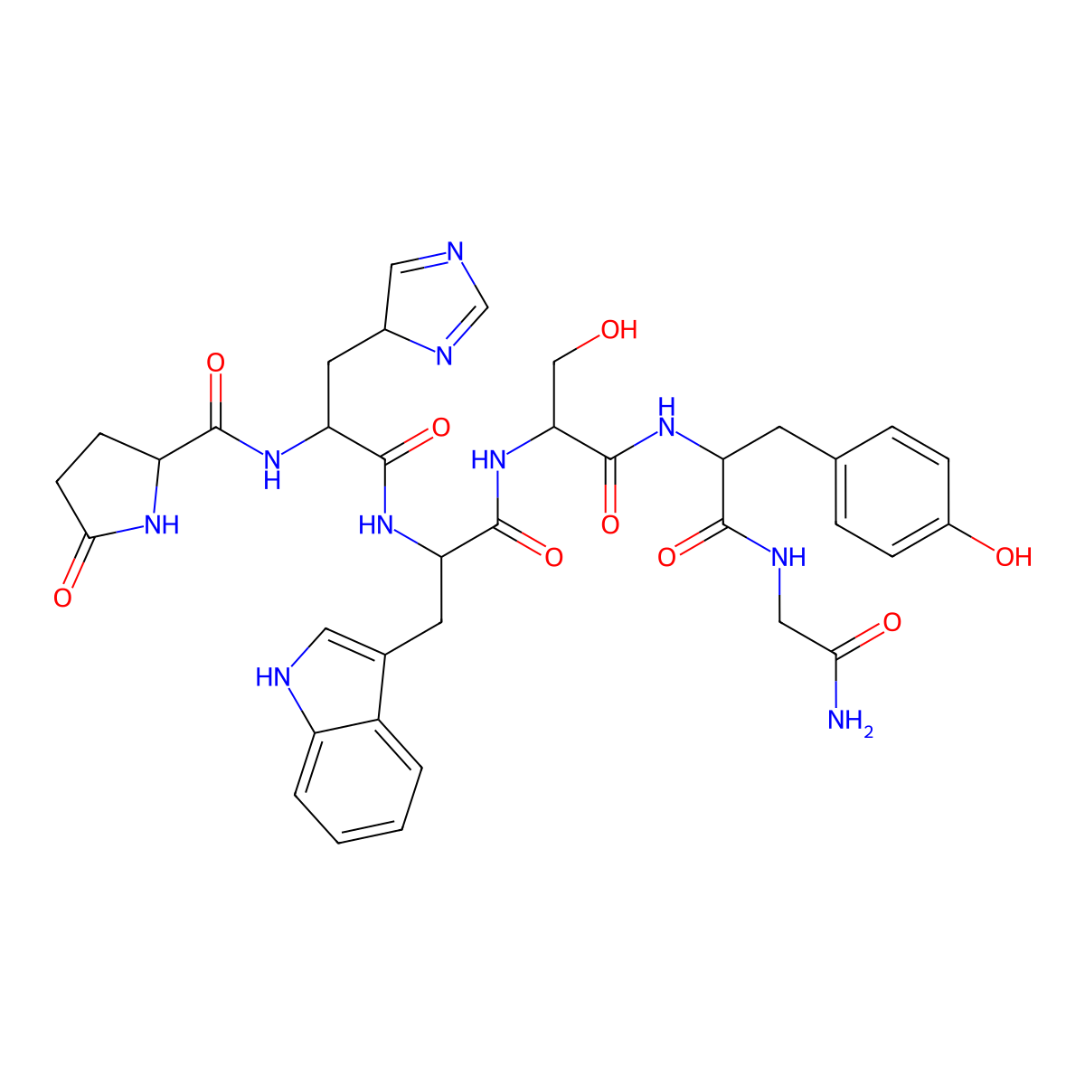 LHRH (1-6), GlyNH2(6)- molecular structure, CAS 37783-55-4