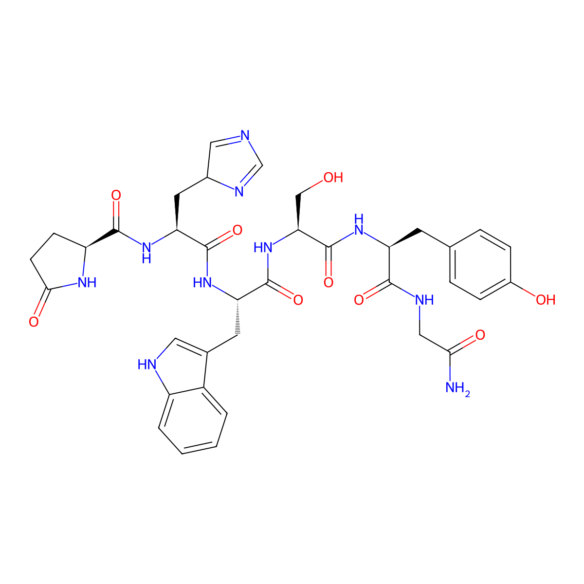 LHRH (1-6), GlyNH2(6)- molecular structure, CAS 37783-55-4