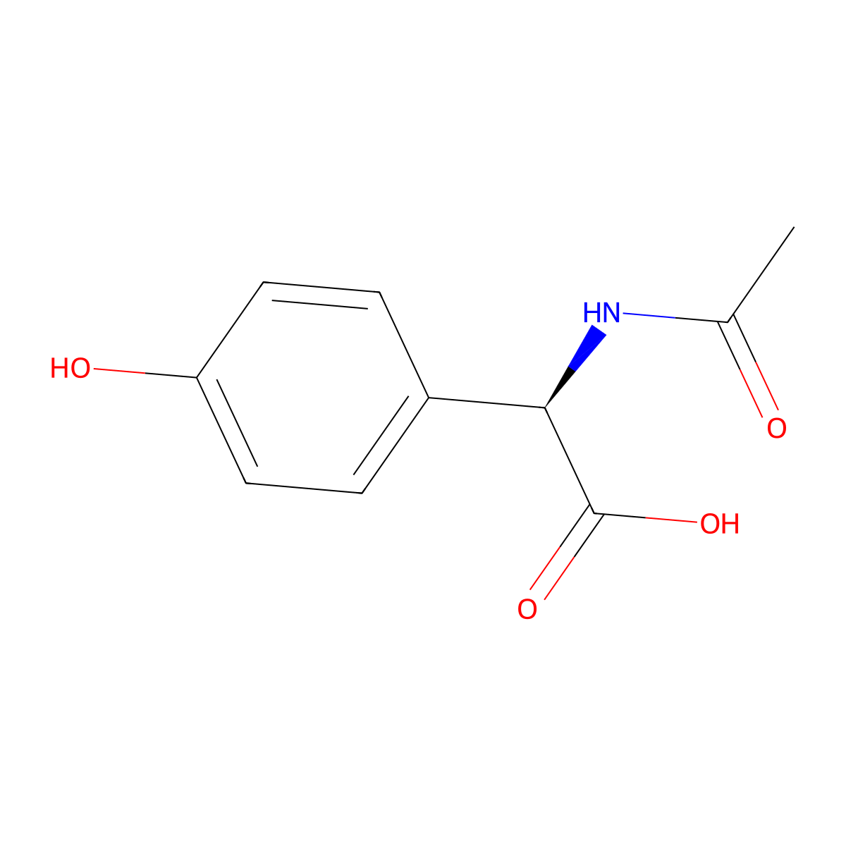 (alphaR)-alpha-(Acetylamino)-4-hydroxybenzeneacetic acid molecular structure, CAS 37784-23-9