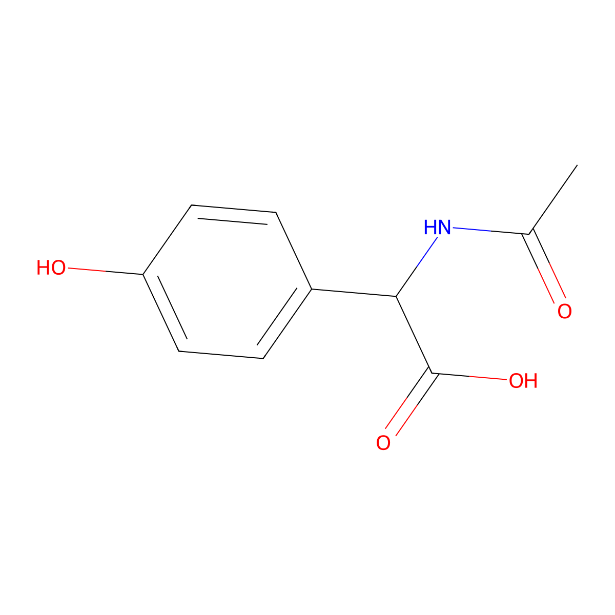 (Acetylamino)(4-hydroxyphenyl)acetic acid molecular structure, CAS 37784-25-1