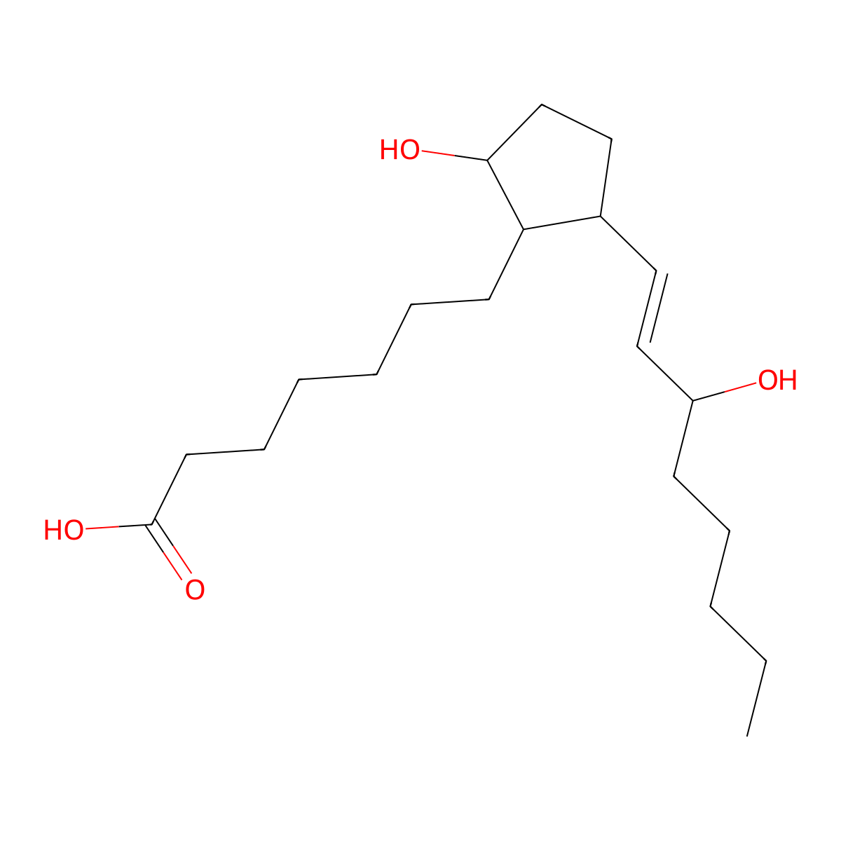 9R,15S-dihydroxy-13E-prostaenoic acid molecular structure, CAS 37785-99-2