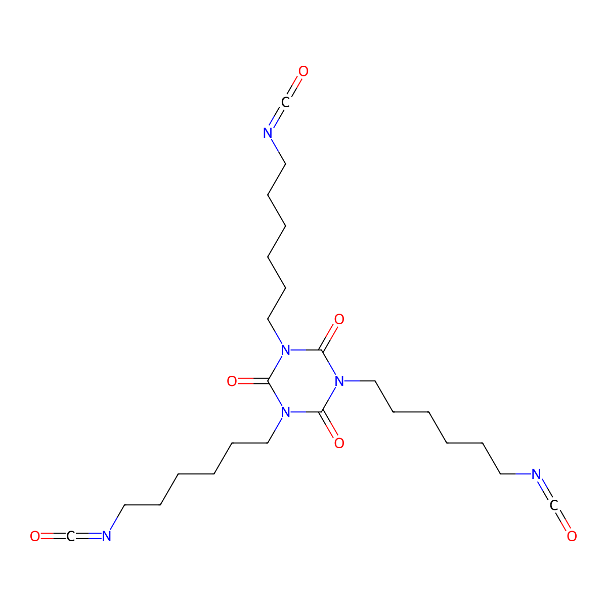 Tris(6-isocyanatohexyl)isocyanurate molecular structure, CAS 3779-63-3