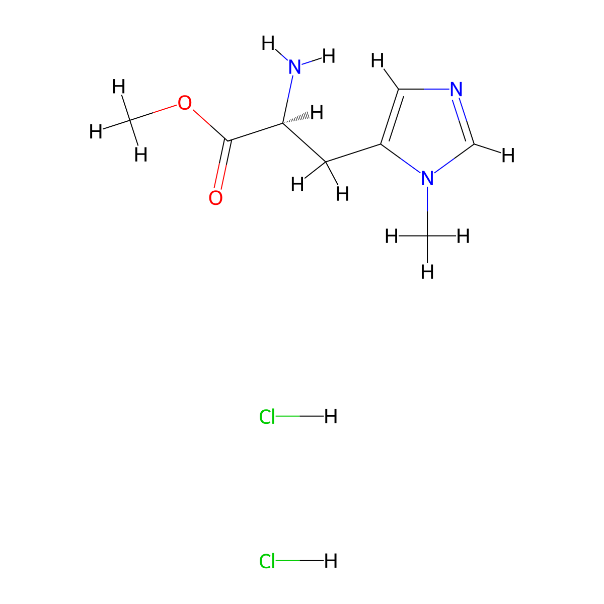 Methyl Npi-methyl-L-histidinate dihydrochloride molecular structure, CAS 37792-68-0