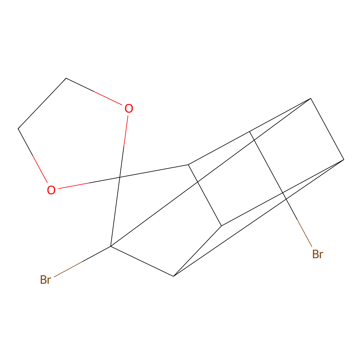 1,4-Dibromospiro(pentacyclo[4.3.0.0~2,5~.0~3,8~.0~4,7~]nonane-9,2'-[1,3]-dioxolane) molecular structure, CAS 37794-26-6